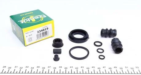 Ремкомплект гальмівного супорта TOYOTA Yaris 05-12, iQ 08-16; FORD Fiesta 02-09; FIAT Punto 03-10, 500 07-20, Panda 11-, Panda 03-12; MITSUBISHI Colt 02-12; OPEL Astra H 04-14, Astra G 98-05, Combo C 01-11, Zafira A 99-05; SUBARU Trezia 11-14; LANCIA FRENKIT 234019