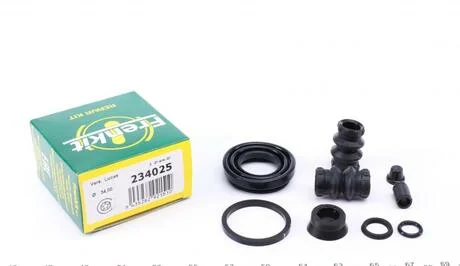 Ремкомплект гальмівного супорта VW Polo 09-18, Polo 02-09; AUDI TT 98-06, A2 00-05; RENAULT Megane III 09-16, Megane II 03-09; SEAT Ibiza 02-09, Cordoba 02-09; KIA Venga YN 09-19; NISSAN Almera N16 00-06; MITSUBISHI Colt 02-12; SMART ForFour 04-06 FRENKIT 234025
