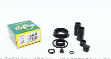 Ремкомплект гальмівного супорта RENAULT Megane II 03-09, Laguna 07-15; FORD Focus III 11-18, Focus II 04-11; NISSAN Primera P12 02-08; CITROEN C5 08-19; MAZDA 3 BL 09-13, 3 BK 03-09; OPEL Vectra C 02-08, Vectra B 95-02; VOLVO S40 04-12, V50 07-12; CA FRENKIT 238041