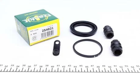 Ремкомплект гальмівного супорта переднього RENAULT Megane IV 16-; HONDA Civic 5D 05-12; BMW 1 E81-88 04-11; PEUGEOT 206 98-12; NISSAN Note 05-12; CITROEN Berlingo 96-08; OPEL Agila 08-14; SUZUKI Swift 04-10; MINI Hatch R56 07-14; LANCIA Kappa 94-01; FRENKIT 254021