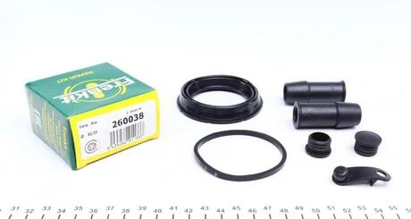 Ремкомплект гальмівного супорту VW MULTIVAN, TOUAREG, TRANSPORTER FR260038 FRENKIT 260038