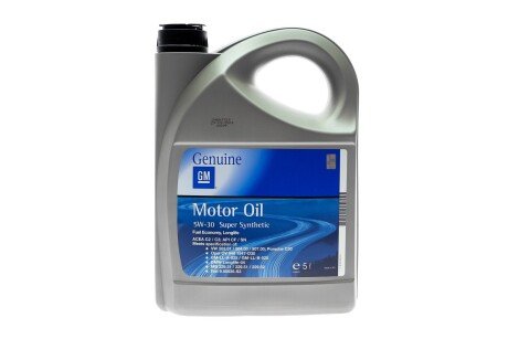 Олива моторна Super Synthetic SAE 5W30 (504/507) (5 Liter) GM 93165010