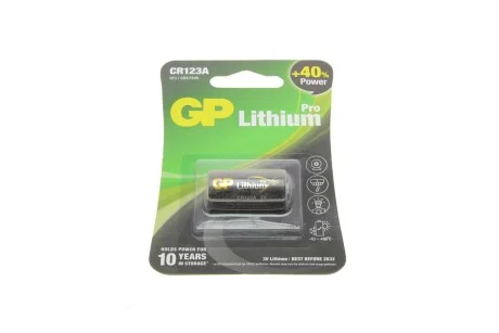 Батарейка Lithium FOTO 30V, CR123A-U1 GP 4891199001086