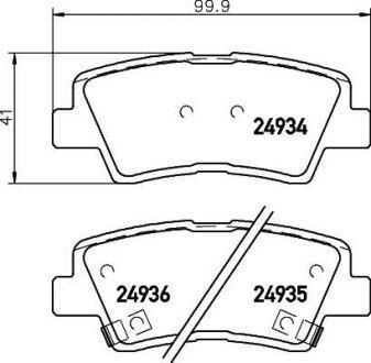 Колодки тормозные задние Accent/Elantra/Tucson/Sportage 04- HELLA 8DB355014-571