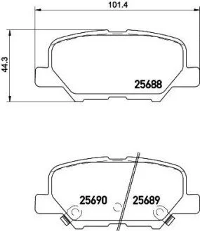 Колодки гальмівні задні. ASX/Outlander/C4/6/4008 12- HELLA 8DB355020-291