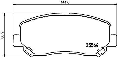 Гальмівні колодки дискові перед. Mazda Cx-5 2.0/2.2D/2.5 11.11- HELLA 8DB 355 020-511