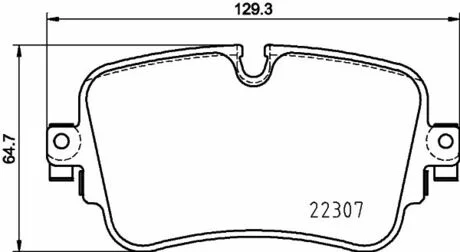 Колодки гальмові дискові задні. Audi A6, A6 Allroad, A7, A8, E-Tron, Q7, Q8 Vw Touareg 2.0-Electric 11.09- HELLA 8DB 355 025-681