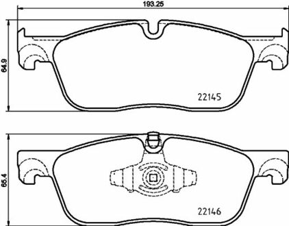 Гальмівні колодки передні Land Rover Evogue 14- HELLA 8DB 355 025-701