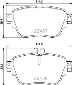 Колодки тормозные дисковые комплект; задн. / MB E-class W213 2016> HELLA 8DB355025781