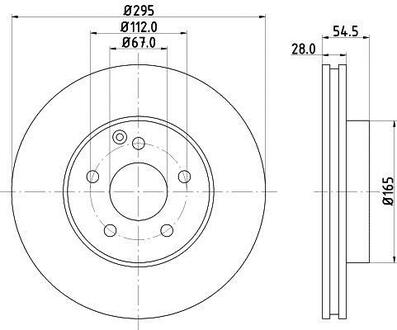 Гальмівний диск W211 02-09 (PRO) HELLA 8DD355108-801