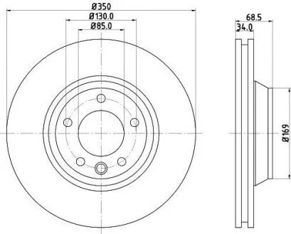 Гальмівний диск перед Audi Q7 HELLA 8DD355109-761