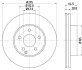 Гальмівний диск перед. вентильов. високовугл. MB C (W204) 07- HELLA 8DD 355 114-201 (фото 1)