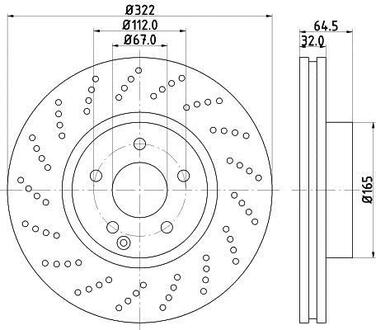 Тормозной диск перед. W204/W212/C207 1.8-3.5 HELLA 8DD355114-231