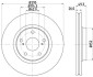 Гальмівний диск перед. Toyota Auris, Avensis, Verso 1.6-2.2D 03.07- HELLA 8DD 355 114-281 (фото 1)