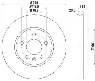 Диск тормозной пер..Chevrolet Captiva (296*29) / Opel Antara 06- HELLA 8DD 355 114-401