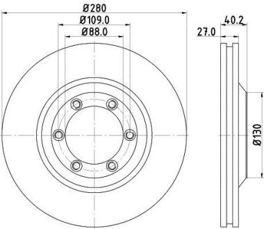 Диск гальмівний Isuzu D-MAX 25D 0612- HELLA 8DD 355 115-231