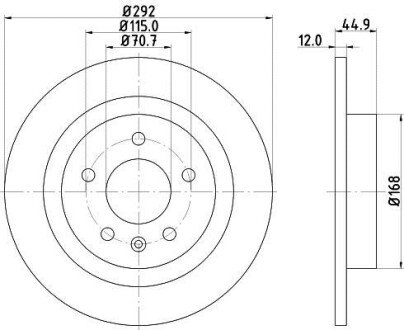 Гальмівний диск зад. Cruze/Volt/Astra 09- HELLA 8DD355116-601