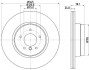 Гальмівний диск зад. X5 E70/F15/F85/ X6 E71/E72/F16/F86 07- 3.0-4.8 (PRO) HELLA 8DD355117-761 (фото 1)