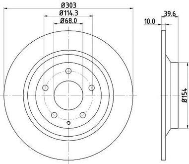 Тормозной диск зад. CX5 11-17 2.0-2.5 (PRO) HELLA 8DD355118-541 (фото 1)