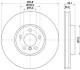 Диск тормозной перед. правый BMW 5 (F07, F10, F11, F18), 6 (F12, F13, F06), 7 (F01, F02, F03, F04) 3.0/3.5/4.0D 09- HELLA 8DD 355 119-271 (фото 1)