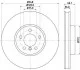 Диск тормозной перед. правый BMW 5 (F07, F10, F11, F18), 6 (F12, F13, F06), 7 (F01, F02, F03, F04) 3.0/3.5/4.0D 09- HELLA 8DD 355 119-271 (фото 1)