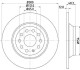 Тормозной диск задний Audi A3, Q3, TT Seat Alhambra Skoda Kodiaq, Superb III Vw Golf VII, Passat, Sharan, Tiguan 1.0-2.0D 04.12- HELLA 8DD 355 119-481 (фото 1)