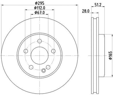 Диск гальмівний перед Mercedes W246 B-KLASA 11- HELLA 8DD 355 119-591 (фото 1)