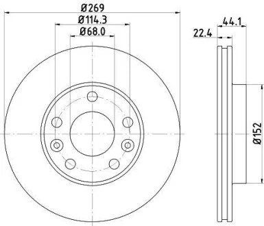 Диск гальмівний з покриттям PRO; передн / Duster 2011>, Kaptur 2013> & Terrano 2013> HELLA 8DD 355 122-431