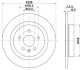 (16) Диск гальмівний задній Opel Astra K 10-16D 0615- HELLA 8DD 355 122-741 (фото 1)