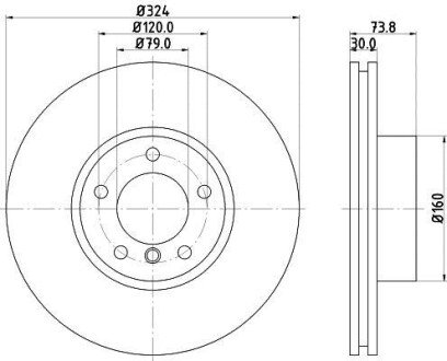 Диск тормозной перед. Bmw 5(E39) 3.0-4.0 + Diesel 98-04 HELLA 8DD 355 127-621