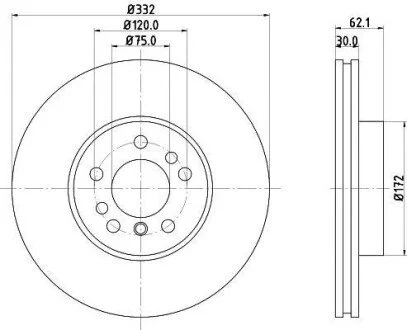 Гальмівний диск пер. E83/E53 01-11 (PRO) HELLA 8DD355127-631