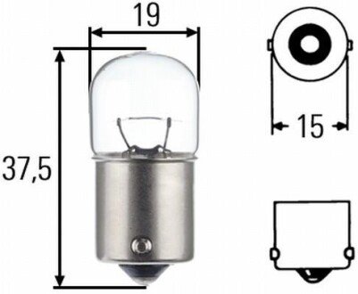 Автолампа Behr Heavy Duty R10W BA15s 10 W прозора HELLA 8GA002071251