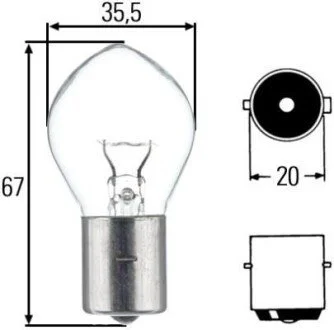 Лампа розжарювання F2, 24V 35 W, BA 20 s HELLA 8GA002083251