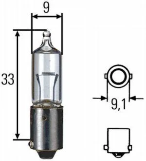 Автолампа Behr Standard H10W BA9s 10 W прозрачная HELLA 8GH002473191