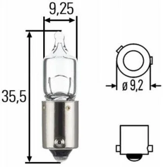 Автолампа Behr Standard H6W BA9s 6 W прозора HELLA 8GH007643121