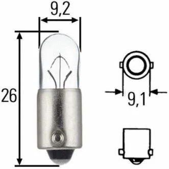 Автолампа Behr Heavy Duty T4W BA9s 4W прозора HELLA 8GP002067241