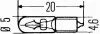Лампа розжарювання, W1,2W 24V 1,2W W 2 x 4,6d HELLA 8GP002 095-241 (фото 2)