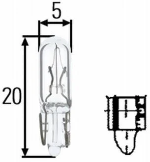 Лампа W12W 24V 1,2W W2x46d HELLA 8GP002 095-241
