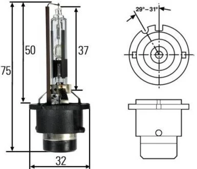 Автолампа Behr Standard D2R P32d-3 35 W прозора HELLA 8GS007001151