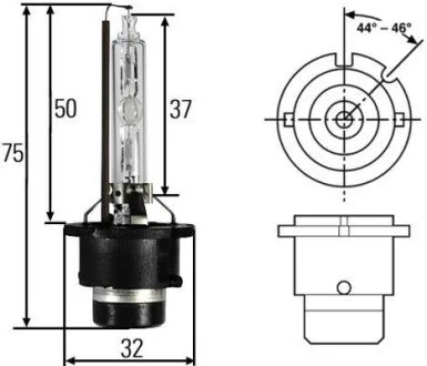Автолампа Behr Standard D2S P32d-2 35 W прозрачная HELLA 8GS007949261