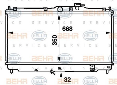 Радіатор, охолодження двигуна HELLA 8MK376707351