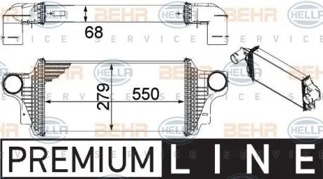 Радіатор інтеркулера HELLA 8ML 376 754-621