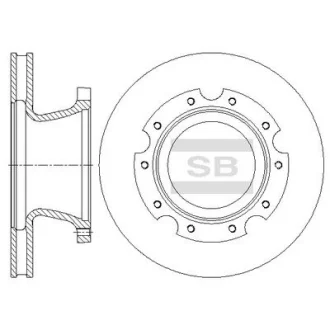 Диск гальмівний (кратно 2) передній (вентильований) Mighty 2, County (D=303.8mm) HI-Q Hi-Q (SANGSIN) SD1104