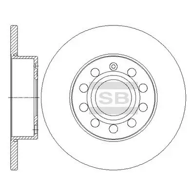 Диск тормозной (кратно 2) задний Audi A3 (06-) (D=259.8mm) Hi-Q (SANGSIN) SD5407 (фото 1)