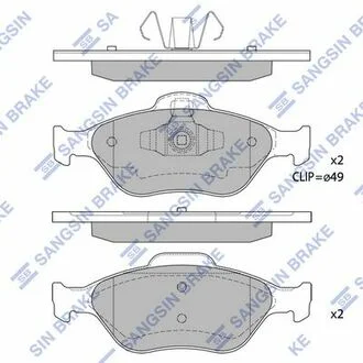 Колодки гальмові дискові передні Hi-Q (SANGSIN) SP1565