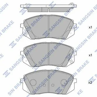 Колодка гальм. диск. HYUNDAI SONATA (LF) 16" 14 передня (SANGSIN) Hi-Q (SANGSIN) SP1682