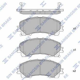 Комплект тормозных колодок из 4 шт. дисков Hi-Q (SANGSIN) SP1714 (фото 1)