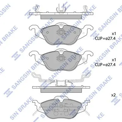 Колодки гальмівні передні Opel Astra G (-04) HI-Q Hi-Q (SANGSIN) SP1738 (фото 1)