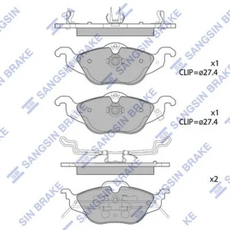Колодки гальмівні передні Opel Astra G (-04) HI-Q Hi-Q (SANGSIN) SP1738