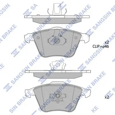 Колодки гальмівні передні Opel Vectra C (05-), Volvo C30 (06-) HI-Q Hi-Q (SANGSIN) SP1784 (фото 1)